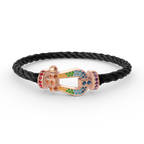 [Elowen jewels ]FORCE LARGE HORSESHOE  COLORED DIAMOND BRACELET ROSE GOLD