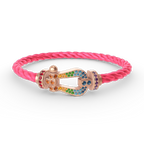 [Elowen jewels ]FORCE LARGE HORSESHOE  COLORED DIAMOND BRACELET ROSE GOLD