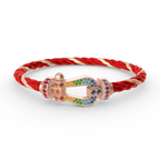 [Elowen jewels ]FORCE LARGE HORSESHOE  COLORED DIAMOND BRACELET ROSE GOLD