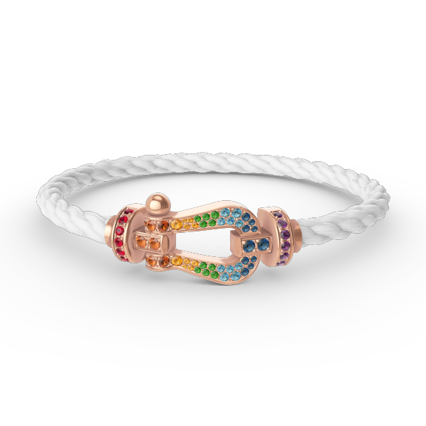 [Elowen jewels ]FORCE LARGE HORSESHOE  COLORED DIAMOND BRACELET ROSE GOLD