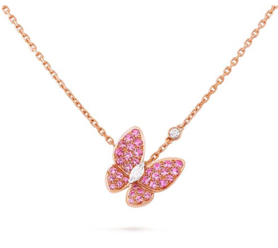 [Elowen jewels ]BUTTERFLY RED DIAMOND ROSE GOLD NECKLACE