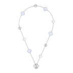 [Elowen jewels ]DETACHABLE CLOVER 15(11+4) FLOWER SILVER NECKLACE SET