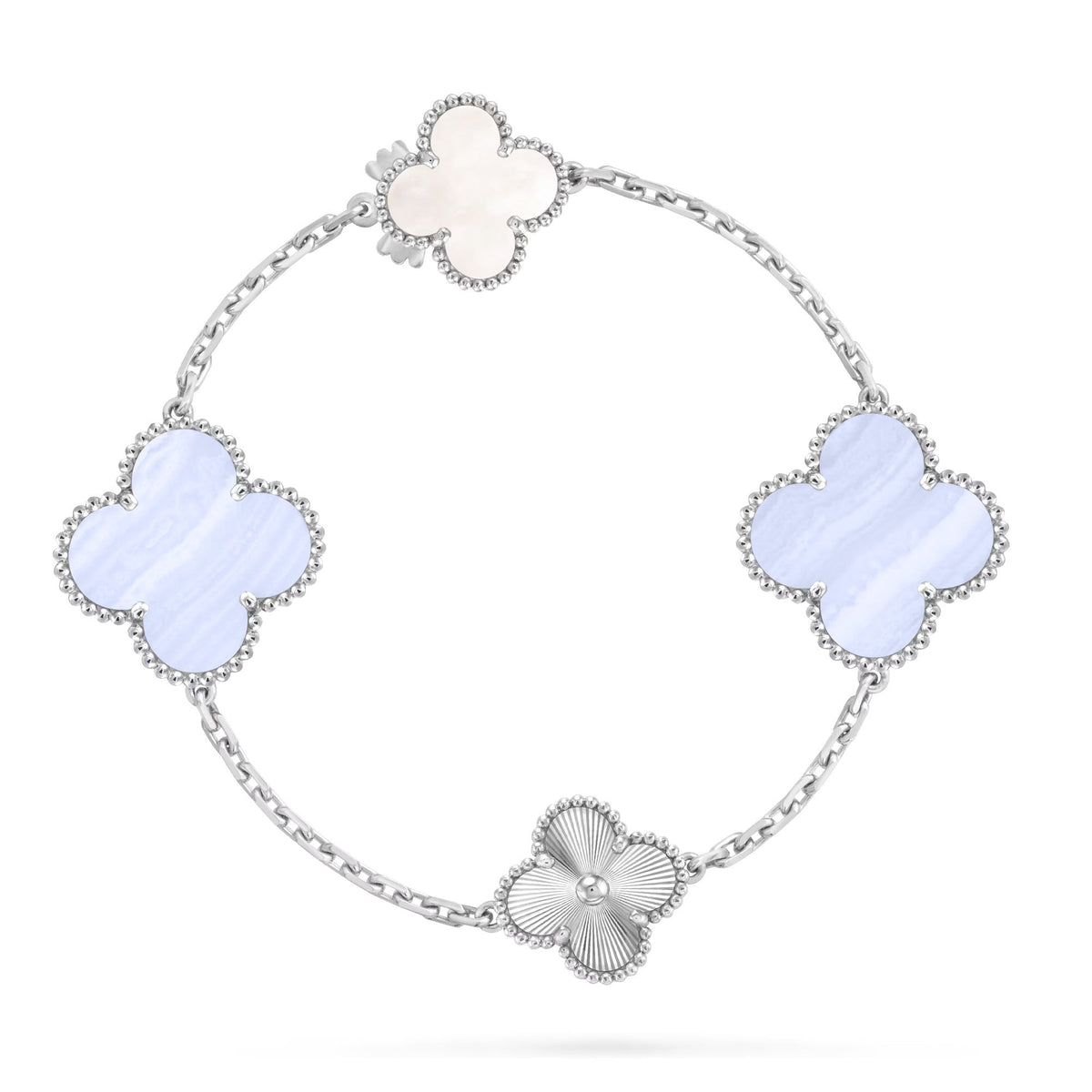 [Elowen jewels ]取り外し可能クローバー 15(11+4) フラワーシルバーネックレスセット