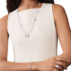 [Elowen jewels ]DETACHABLE CLOVER 15(11+4) FLOWER SILVER NECKLACE SET