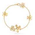 [Elowen jewels ]FRIVOLE ARMBAND MIT 5 BLÜTEN IN GOLD
