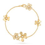[Elowen jewels ]FRIVOLE ARMBAND MIT 5 BLÜTEN IN GOLD