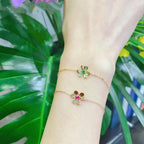 [Elowen jewels ]FRIVOLE GOLD FLOWER PINK MALACHITE BRACELET