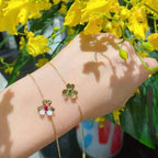 [Elowen jewels ]FRIVOLE GOLD FLOWER PINK MALACHITE BRACELET