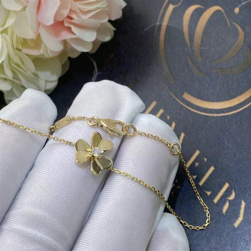 [Elowen jewels ]FRIVOLE GOLD FLOWER PINK MALACHITE BRACELET