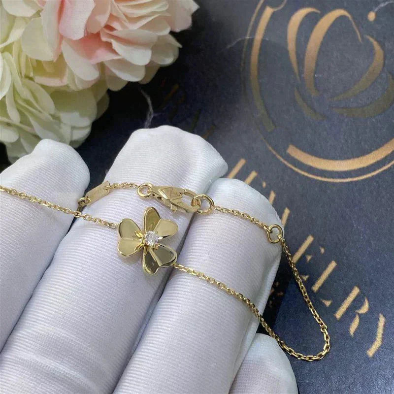 [Elowen Jewels]FRIVOLE GOLD FLOWER PINK MALACHITE BRACELET