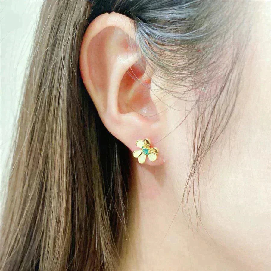 [Elowen jewels ]FRIVOLE BLUMEN-OHRRINGE AUS MALACHIT