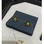 [Elowen jewels ]FRIVOLE BLUMEN-OHRRINGE AUS MALACHIT