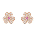 [Elowen jewels ]フリヴォル ピンクゴールド フラワー ダイヤモンド イヤリング