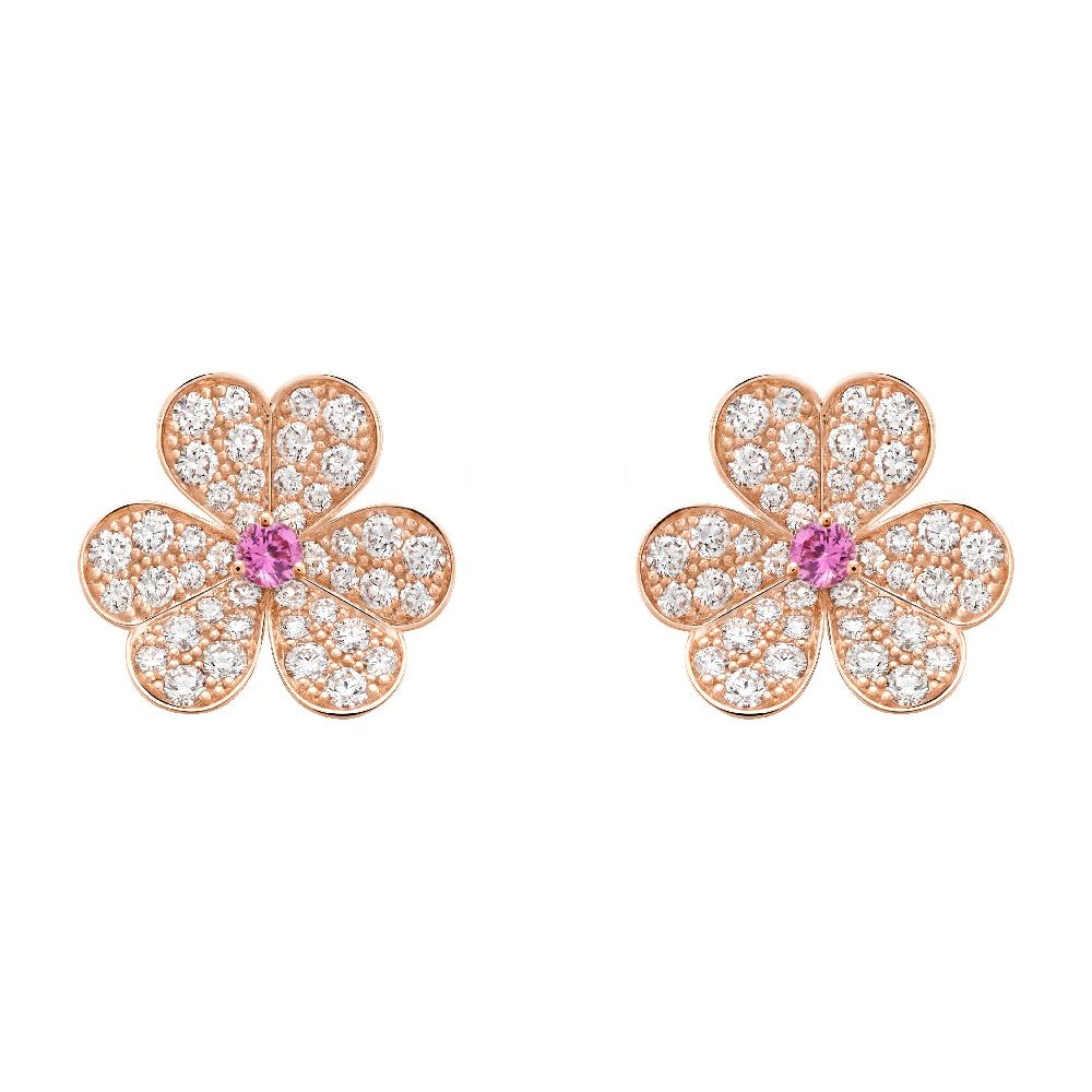 [Elowen jewels ]FRIVOLE BLUMEN-DIAMANT-OHRRINGE AUS ROSÉGOLD