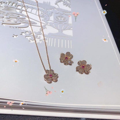 [Elowen Jewels]FRIVOLE PINK GOLD FLOWER DIAMOND EARRINGS