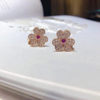 [Elowen jewels ]フリヴォル ピンクゴールド フラワー ダイヤモンド イヤリング