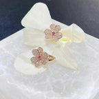 [Elowen jewels ]フリヴォル ピンクゴールド フラワー ダイヤモンド イヤリング