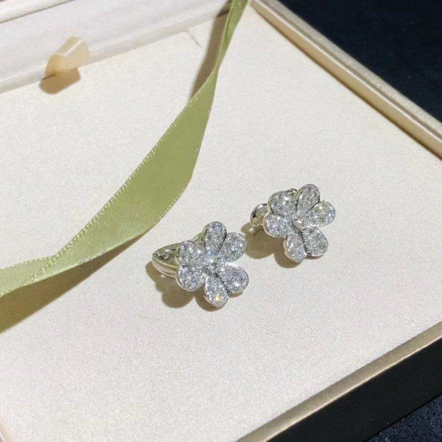 [Elowen jewels ]FRIVOLE SILBER-BLUMEN-DIAMANT-OHRRINGE