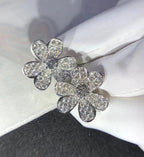 [Elowen jewels ]FRIVOLE SILBER-BLUMEN-DIAMANT-OHRRINGE