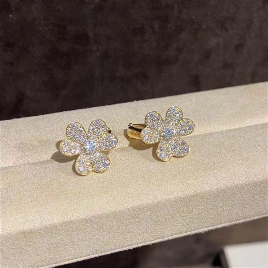 [Elowen jewels ]FRIVOLE GOLD-BLUMEN-DIAMANT-OHRRINGE