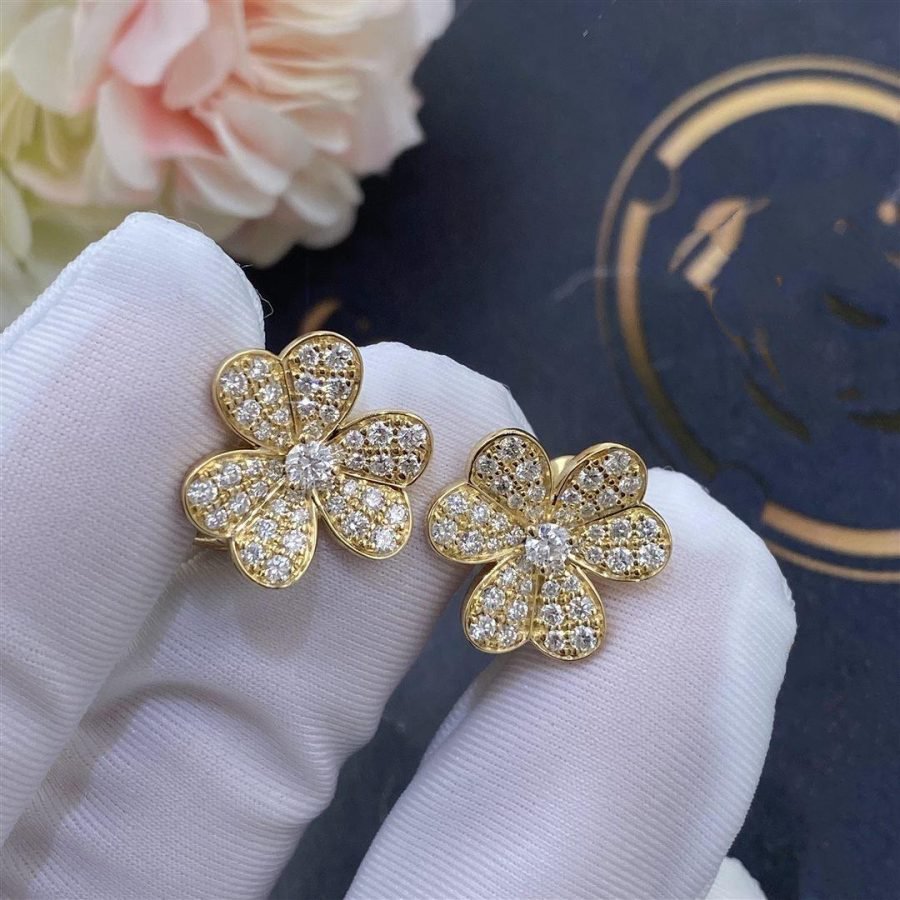 [Elowen jewels ]FRIVOLE GOLD-BLUMEN-DIAMANT-OHRRINGE