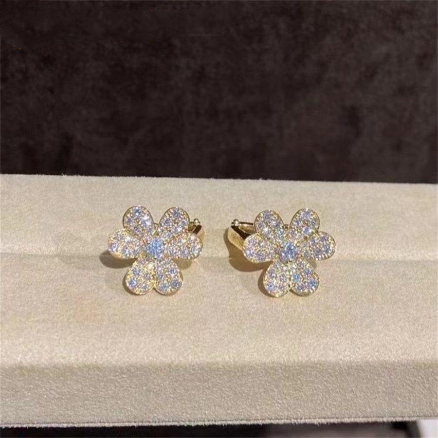 [Elowen jewels ]FRIVOLE GOLD FLOWER DIAMOND EARRINGS