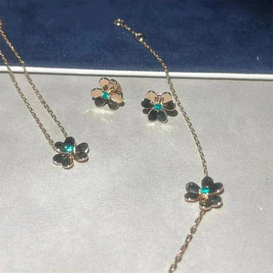 [Elowen jewels ]FRIVOLE BLUMEN-OHRRINGE AUS MALACHIT