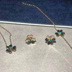 [Elowen jewels ]FRIVOLE BLUMEN-OHRRINGE AUS MALACHIT