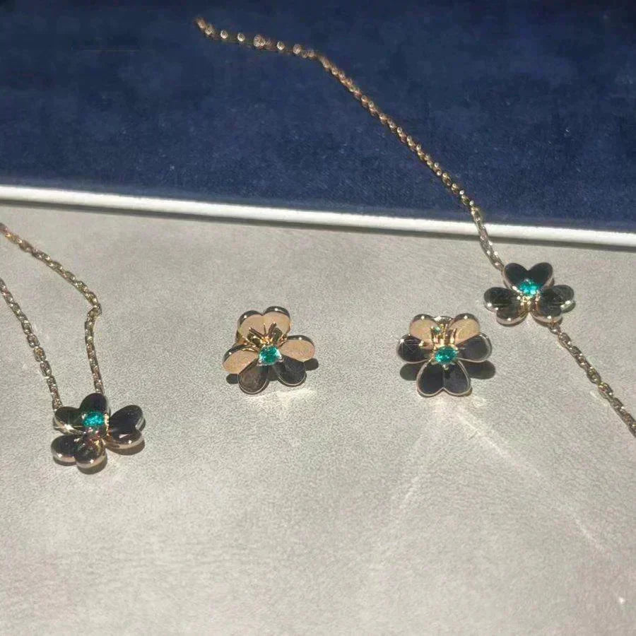 [Elowen jewels ]FRIVOLE BLUMEN-OHRRINGE AUS MALACHIT