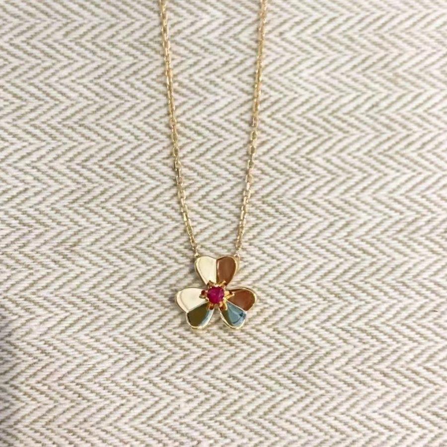 [Elowen jewels ]FRIVOLE GOLDENE BLUMENKETTE