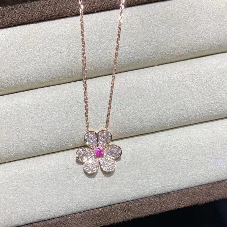 [Elowen jewels ]FRIVOLE ROSE GOLD FLOWER DIAMOND NECKLACE
