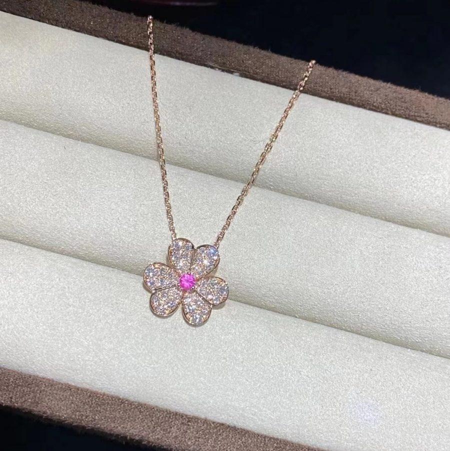 [Elowen jewels ]FRIVOLE ROSE GOLD FLOWER DIAMOND NECKLACE