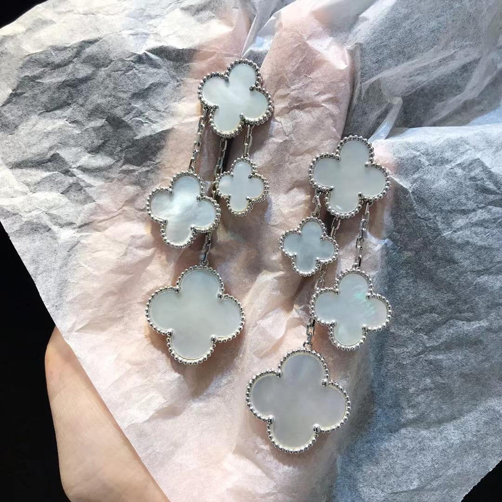 [Elowen Jewels] CLOVER OHRRINGE WEISSES PERLMUTT 4 MOTIVE SILBER