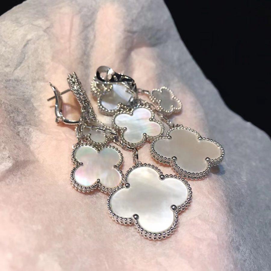 [Elowen Jewels] CLOVER OHRRINGE WEISSES PERLMUTT 4 MOTIVE SILBER