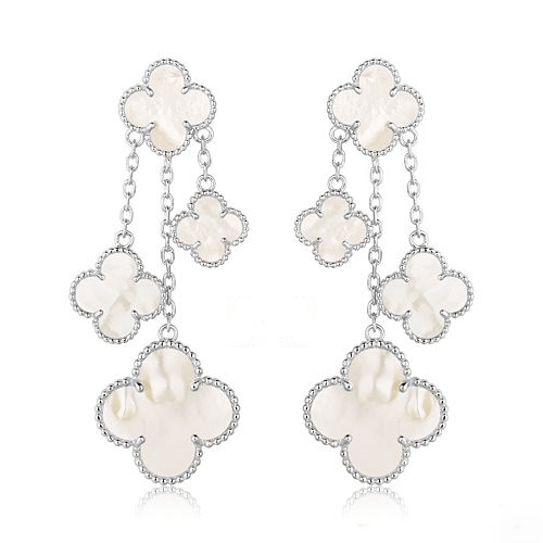 [Elowen Jewels] CLOVER OHRRINGE WEISSES PERLMUTT 4 MOTIVE SILBER