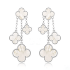 [Elowen Jewels] CLOVER OHRRINGE WEISSES PERLMUTT 4 MOTIVE SILBER