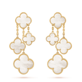 [Elowen jewels ]CLOVER EARRINGS WHITE MOP 4 MOTIFS GOLD