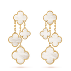 [Elowen jewels ]CLOVER EARRINGS WHITE MOP 4 MOTIFS GOLD