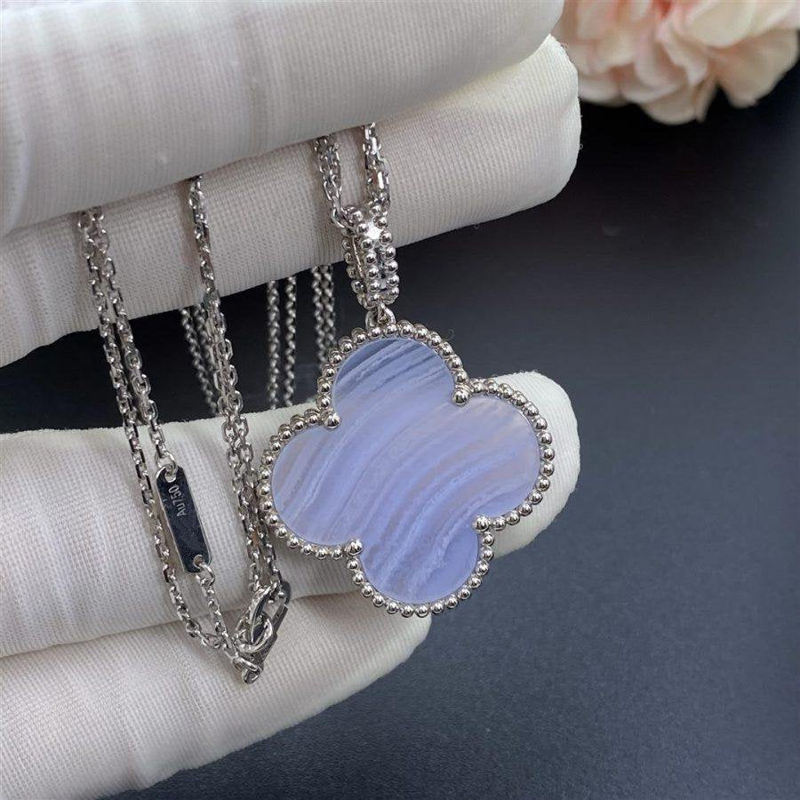 [Elowen jewels ]クローバーシルバーカルセドニービッグクローバーネックレス