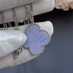 [Elowen jewels ]クローバーシルバーカルセドニービッグクローバーネックレス