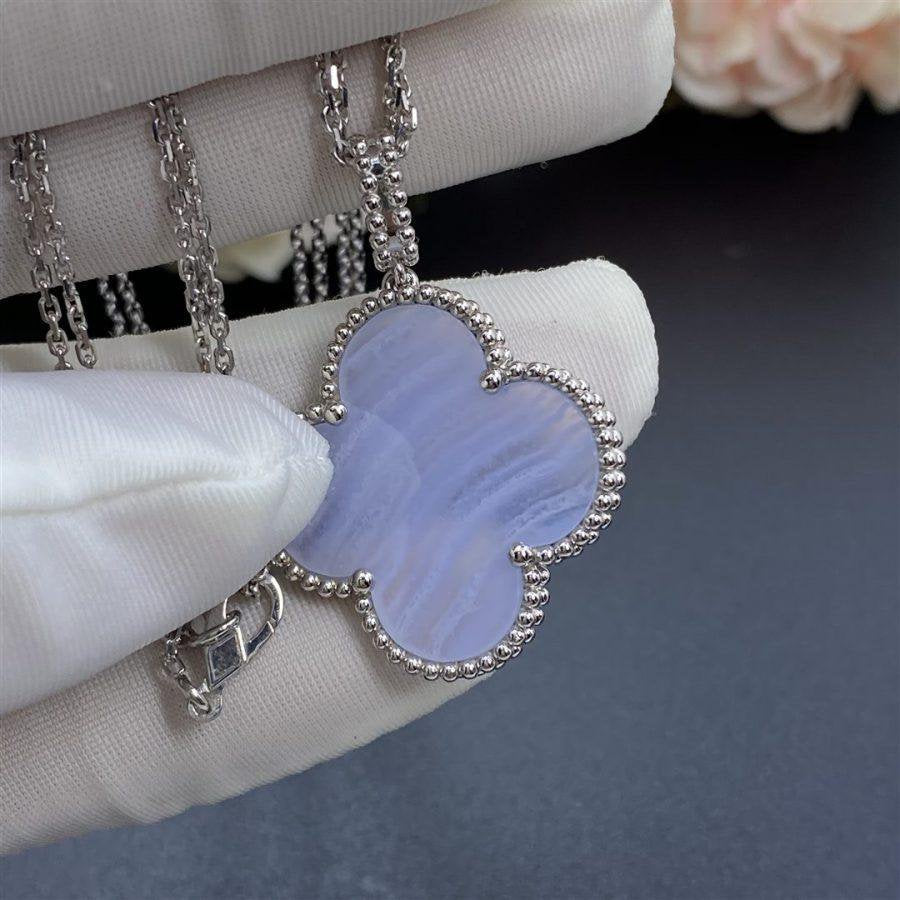 [Elowen jewels ]クローバーシルバーカルセドニービッグクローバーネックレス