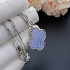 [Elowen jewels ]クローバーシルバーカルセドニービッグクローバーネックレス