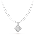 [Elowen jewels ]CLOVER 25MM SILVER FULL DIAMOND BIG CLOVER NECKLACE