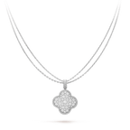 [Elowen jewels ]CLOVER 25MM SILVER FULL DIAMOND BIG CLOVER NECKLACE