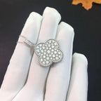 [Elowen jewels ]CLOVER 25MM SILVER FULL DIAMOND BIG CLOVER NECKLACE