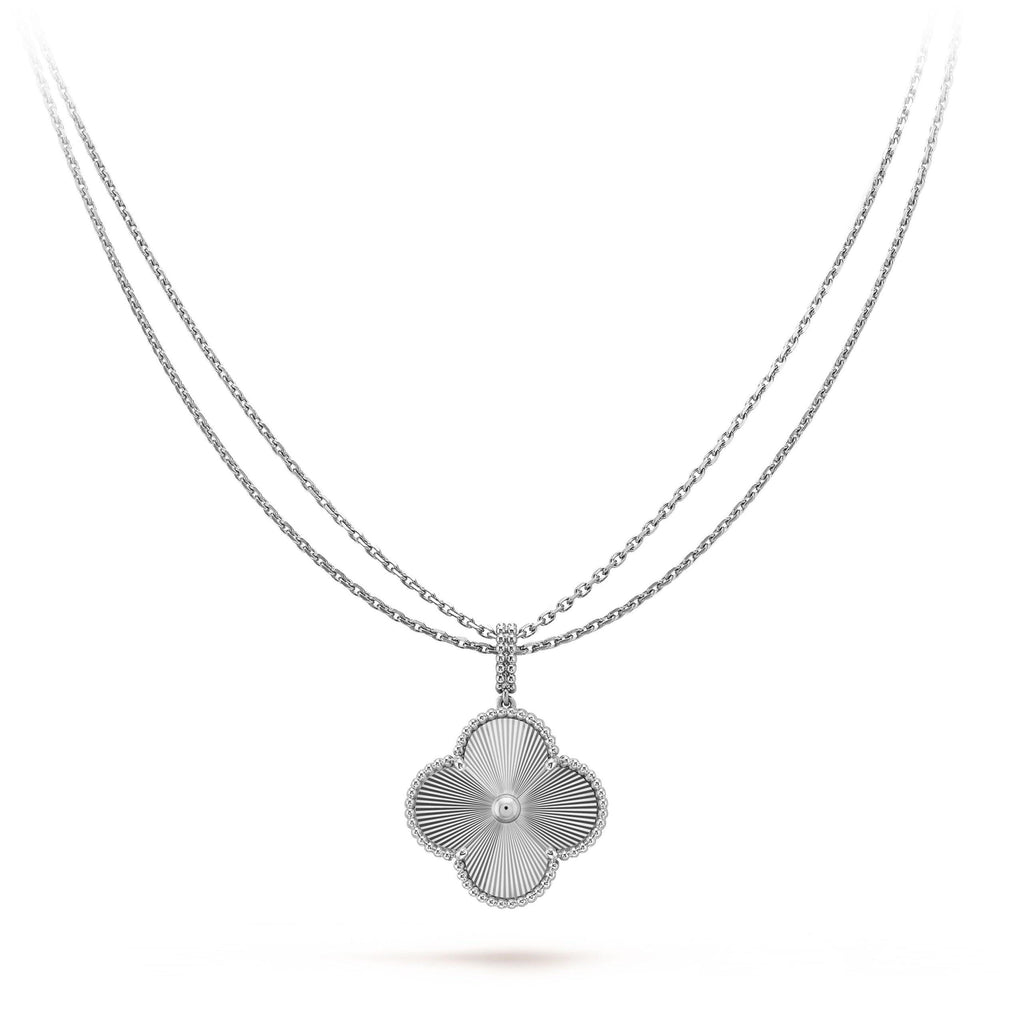 [Elowen jewels ]CLOVER 25MM SILBER GROSSE KLEEBALL-HALSKETTE