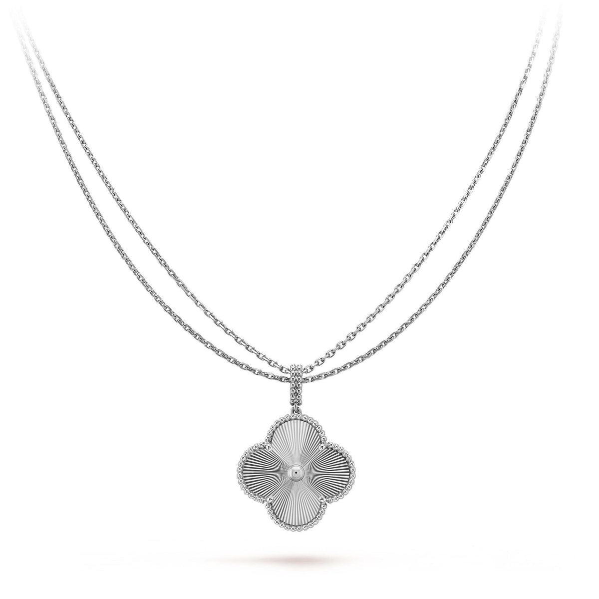 [Elowen jewels ]CLOVER 25MM SILBER GROSSE KLEEBALL-HALSKETTE