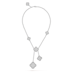 [Elowen jewels ]KLEEBLATT 5 MOTIVE SILBER-DIAMANT-HALSKETTE