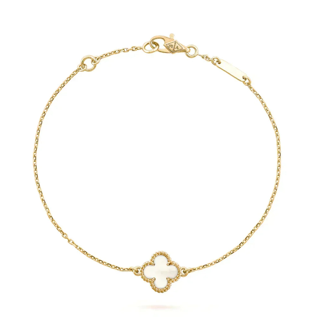 {
  "Elowen jewels": "Elowen jewels",
  "CLOVER WHITE MOP SINGLE FLOWER BRACELET": "KLEEBLATT WEISSES PERLMUTT EINZELBLÜTEN-ARMBAND"
}