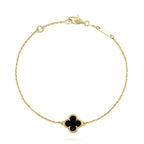 {
  "Elowen jewels": "Elowen Schmuck",
  "CLOVER ONYX SINGLE FLOWER BRACELET": "KLEEBLATT ONYX EINZELBLÜTENARMBAND"
}